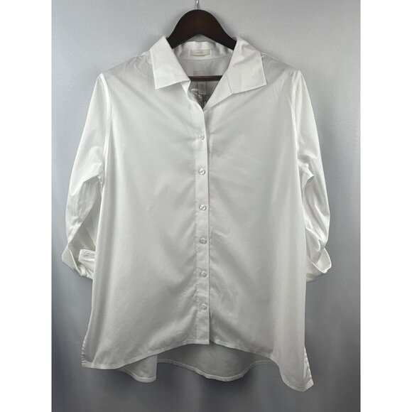 Women’s Chico’s 2XL White Button Down Shirt - Picture 1 of 5